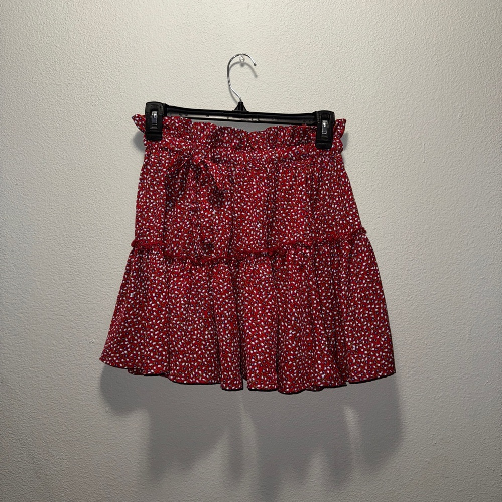 Red Floral Women's Skirt